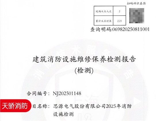 年度消防檢測報告-上海天驕消防